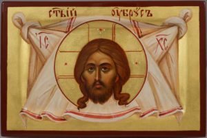 The Holy Face – Mandylion miniature Hand Painted Byzantine Orthodox Icon Ubrus