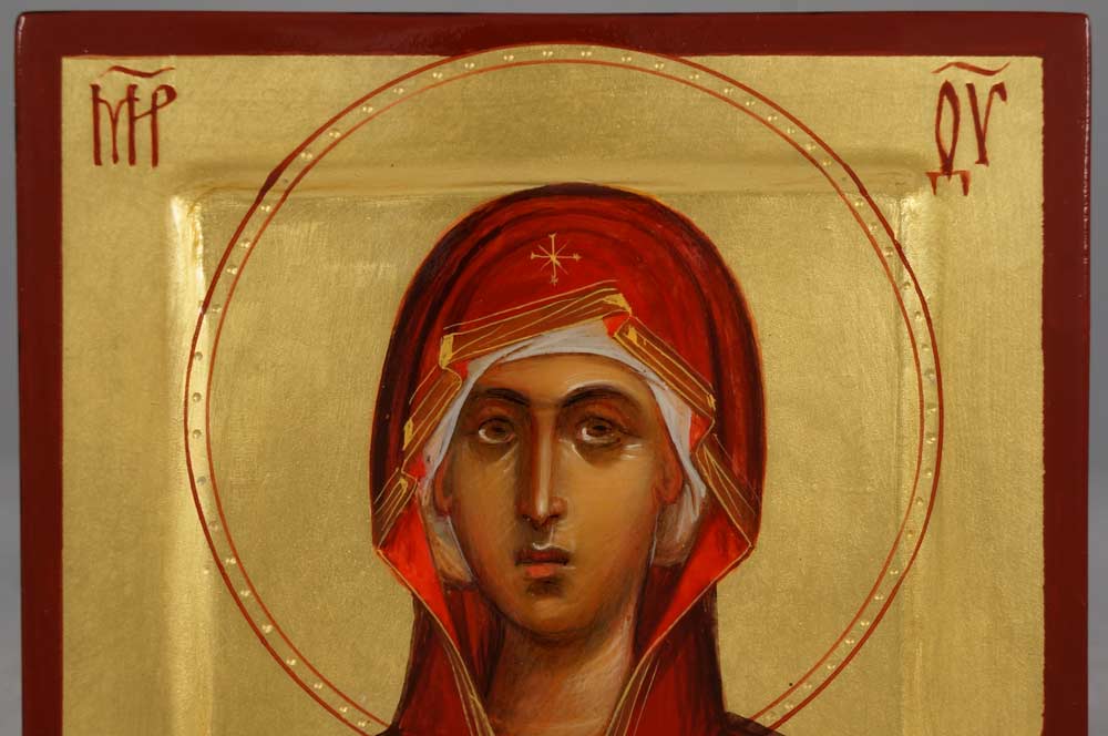 Virgin Mary (miniature) Theotokos Hand-Painted Byzantine Orthodox Icon