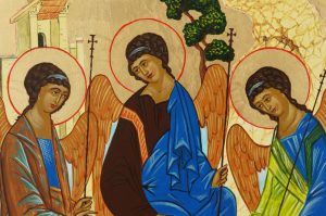 hospitality of abraham (rublev trinity icon hand painted orthodox