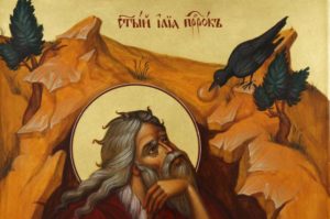 Holy Prophet Elijah (Elias) in Front of the Cave Hand-Painted Byzantine Icon