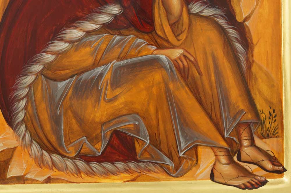 Holy Prophet Elijah (Elias) in Front of the Cave Hand-Painted Byzantine Icon