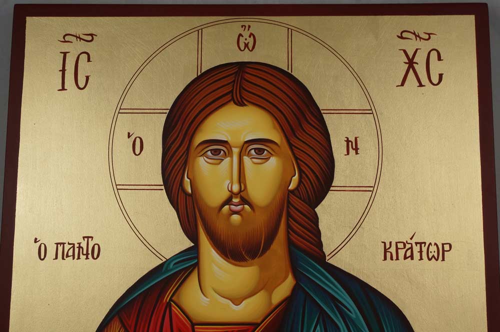 Christ the Merciful Pantocrator Hand-Painted Greek Orthodox Icon