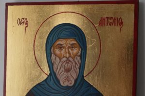 Saint Anthony of Egypt Hand Painted Orthodox Icon on Wood