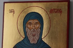 Saint Anthony of Egypt Hand Painted Orthodox Icon on Wood