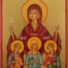 Saint Sophia the Martyr Hand Painted Byzantine Orthodox Icon on Wood