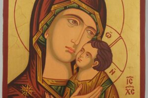 Theotokos Sweet Kissing Icon Hand Painted Byzantine Orthodox