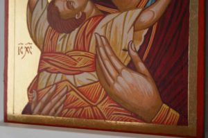 Virgin Mary Kardiotissa Hand Painted Byzantine Orthodox Icon on Wood