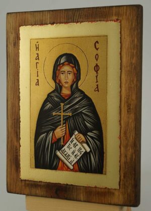 St Sophia the Martyr small Icon Hand Painted Byzantine Orthodox