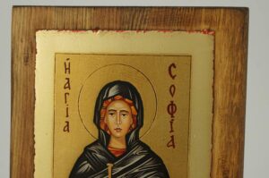 St Sophia the Martyr small Icon Hand Painted Byzantine Orthodox