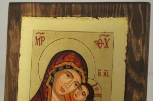 Theotokos Tenderness small Hand Painted Byzantine Icon