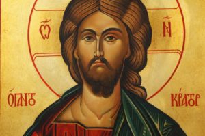 Hand-Painted Orthodox icon of Christ Pantocrator (open book)