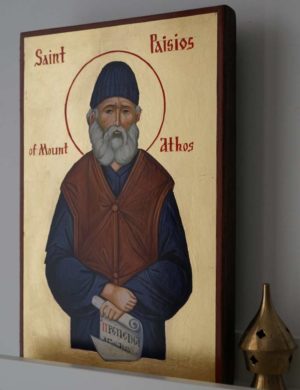 Hand-Painted Orthodox Icon of St Paisios of Mount Athos