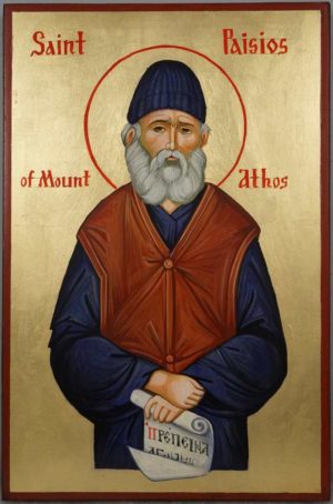 Hand-Painted Orthodox Icon of St Paisios of Mount Athos