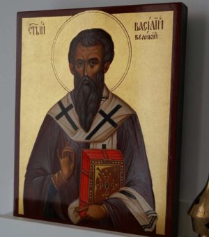 Saint Basil the Great Hand-Painted Byzantine Icon