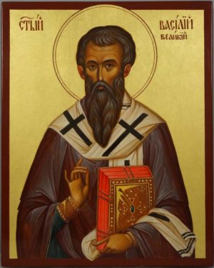 Saint Basil the Great Hand-Painted Byzantine Icon