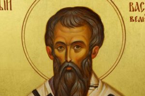 Saint Basil the Great Hand-Painted Byzantine Icon