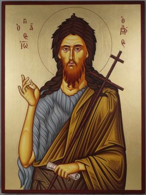Hand-Painted Byzantine Icon of St Prophet John Forerunner (Large)