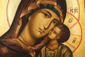 Hand-painted Orthodox Icon of Virgin Mary Tenderness