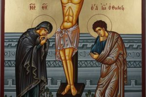 Hand-Painted Orthodox Icon of the Crucifixion of Christ