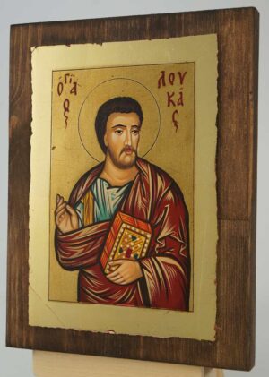 St Luke Apostle and Evangelist small Icon Hand Painted Byzantine Orthodox