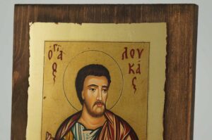 St Luke Apostle and Evangelist small Icon Hand Painted Byzantine Orthodox