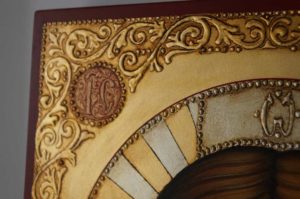 Hand-Painted Orthodox Icon of Jesus Christ Pantokrator (decorated frame)