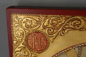 Hand-Painted Orthodox Icon of Jesus Christ Pantokrator (decorated frame)