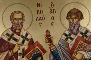 Hand-Painted Icon of St Spyridon of Trimythous and St Nicholas the Wonderworker
