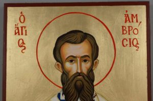 Saint St Ambrose of Milan Hand-Painted Orthodox Icon