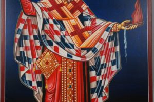 Hand-Painted Greek Icon of St Spyridon of Trimythous (full body)