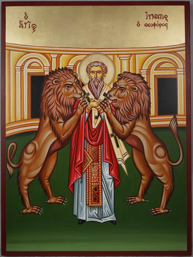 Hand-Painted Greek Orthodox Icon of Saint Ignatius of Antioch