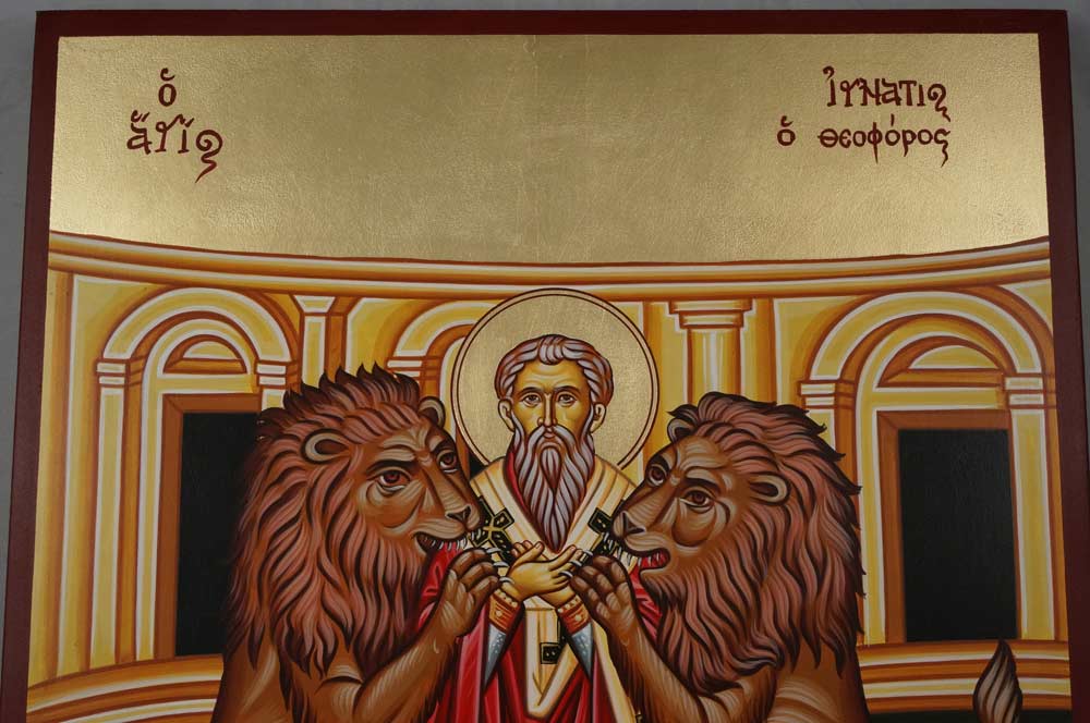 Hand-Painted Greek Orthodox Icon of Saint Ignatius of Antioch