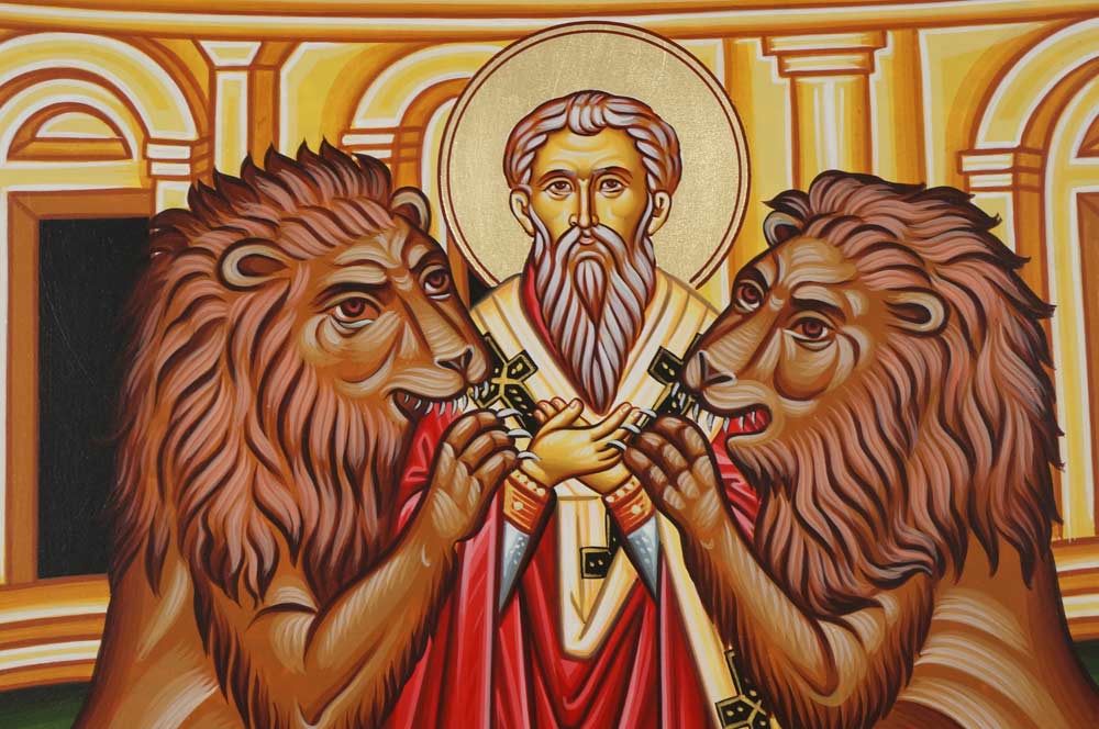 Hand-Painted Greek Orthodox Icon of Saint Ignatius of Antioch