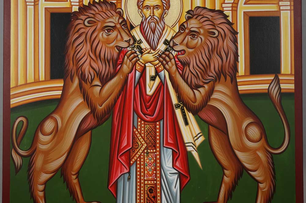 Hand-Painted Greek Orthodox Icon of Saint Ignatius of Antioch