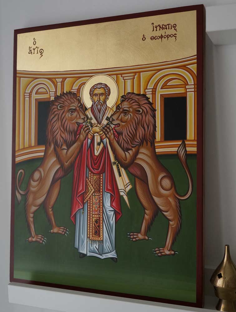Hand-Painted Greek Orthodox Icon of Saint Ignatius of Antioch