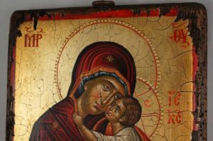 The Virgin Glykophilousa (Crete) Hand-Painted Greek Orthodox Icon