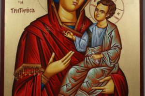 Hand-Painted Greek Orthodox Icon of Theotokos the Guide