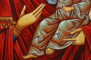 Hand-Painted Greek Orthodox Icon of Theotokos the Guide