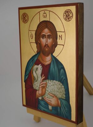 christ the good shepherd icon hand painted orthodox
