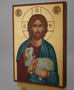 christ the good shepherd icon hand painted orthodox