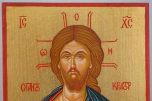 Pantokrator Open Book Hand Painted Orthodox Icon on Wood