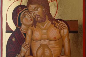 The King of Glory Pieta Hand Painted Byzantine Icon