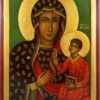 Black Madonna of Czestochowa Hand-Painted Icon on Wood Jasna Gora Monastery