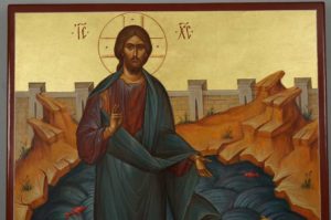 Jesus Christ Walking on Water Hand-Painted Orthodox Icon