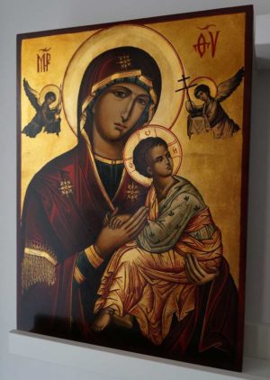 Our Lady of Perpetual Succour Hand Painted Byzantine Orthodox Icon on Wood