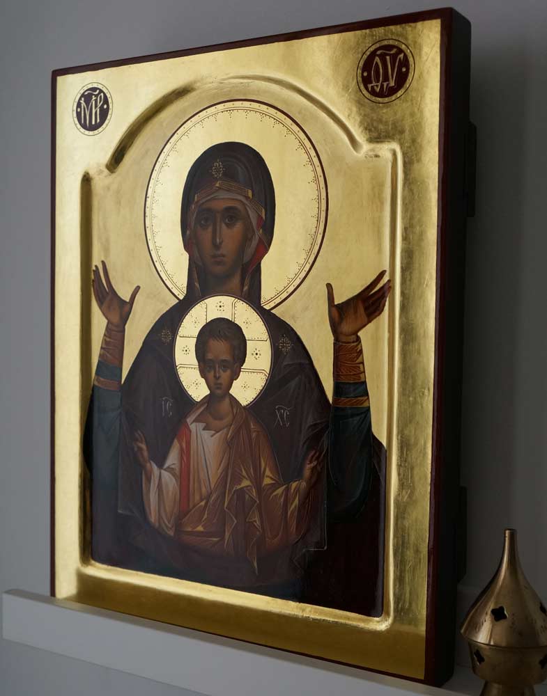 Our Lady of the Sign Znamenie Theotokos Hand Painted Byzantine Orthodox Icon
