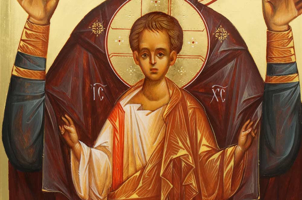 Our Lady of the Sign Znamenie Theotokos Hand Painted Byzantine Orthodox Icon