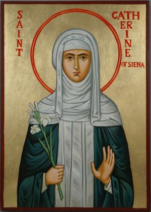 Saint Catherine of Siena Hand-Painted Roman Catholic Icon