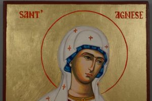 Saint St Agnes of Rome Hand-Painted Orthodox Catholic Icon