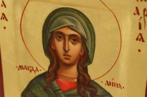 Saint St Mary Magdalene Hand Painted Byzantine Orthodox Icon Miniature